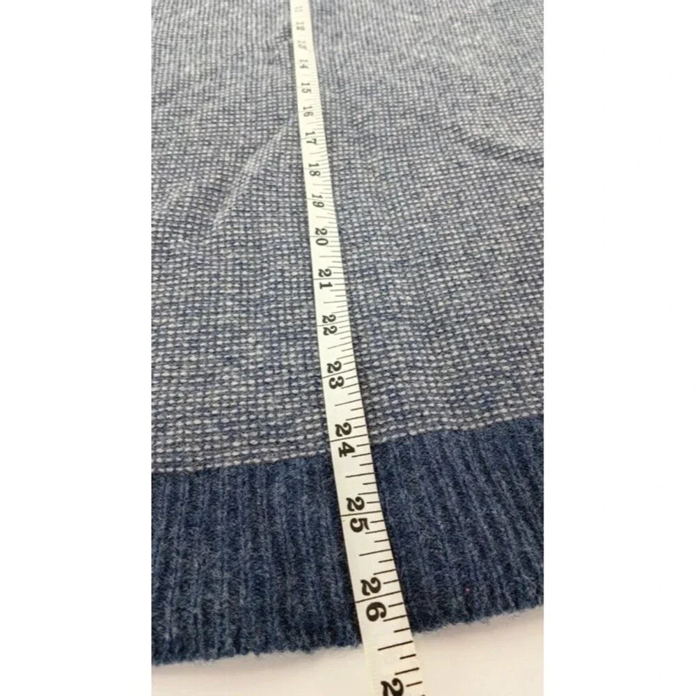J.Crew XL 100% Lambswool Sweater Blue Gray Textured Knit Dolman Boatneck